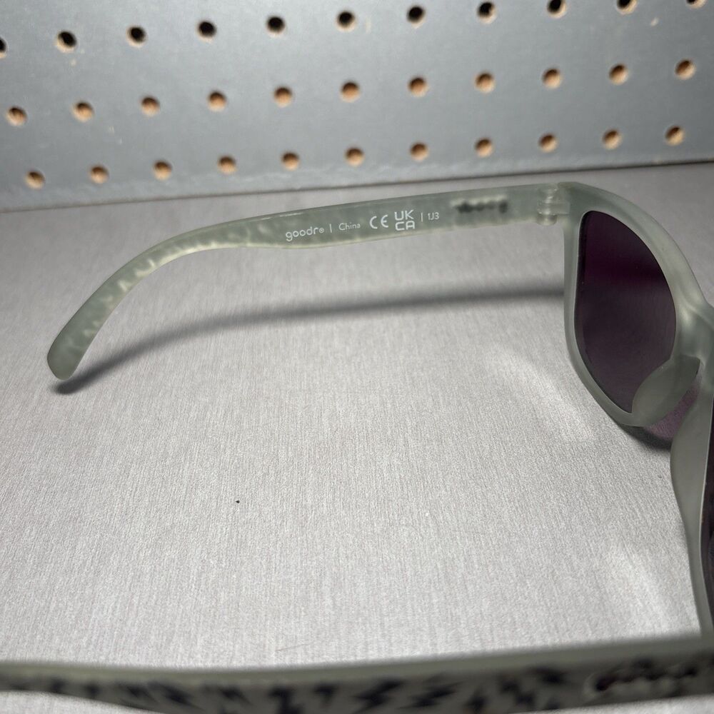 Goodr OG Sunglasses We Are SHOCKED Silver Gray Running No Slip Square Polarized - Picture 5 of 8